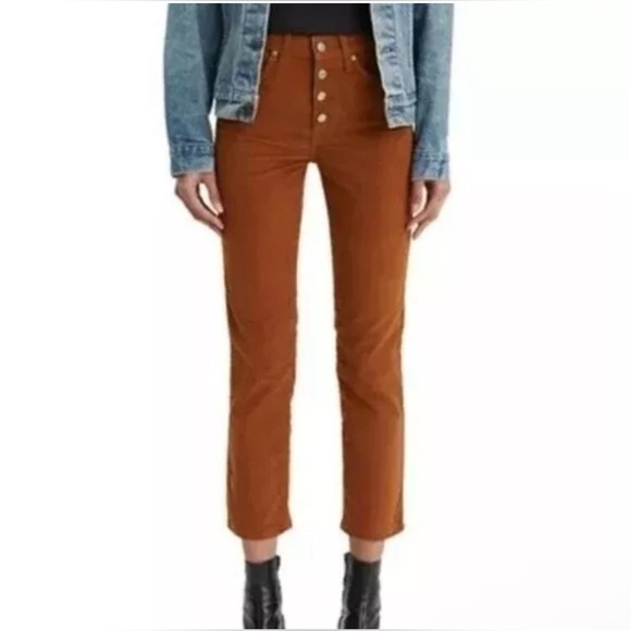 Levi's Denim - Levi's Wmns 724 High Rise Straight Crop Corduroy Sz 24 Jeans Pants Pumpkin Spice